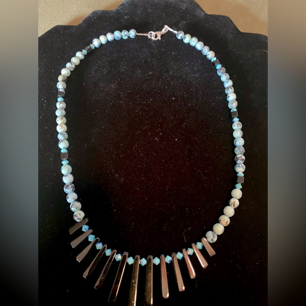 Vintage Bohemian Turquoise Bead Statement Necklace.